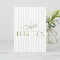 Elegant Sage Green & Beige Wedding 13 Table Number