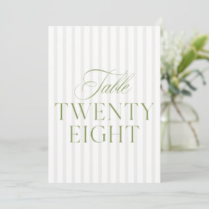 Elegant Sage Green & Beige Wedding 28 Table Number