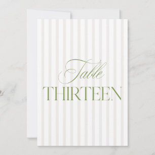 Elegant Sage Green & Beige Wedding Table Number 