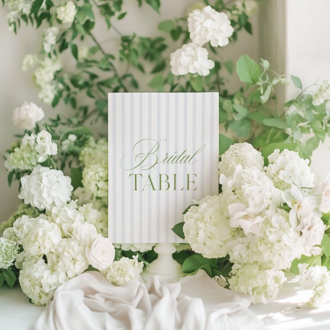 Elegant Sage Green & Blue Bridal Table Number  (Elegant Sage Green & Blue Bridal Table Number)