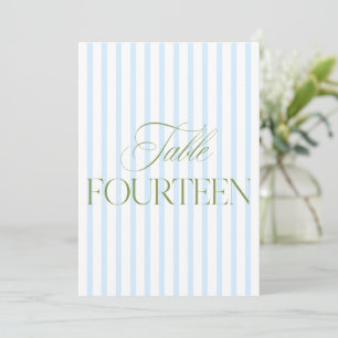 Elegant Sage Green & Blue Wedding 14 Table Number