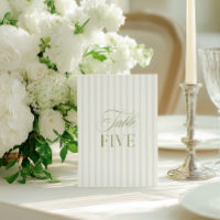 Elegant Sage Green & Blue Wedding Table Number 