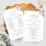 Elegant Sage Green Blush Floral Wedding Program<br><div class="desc">Elegant Wedding program with modern hand written calligraphy elements, delicate sage green watercolor stains and watercolor floral detail in both front and back. Ability to make text changes and adjustments by selecting customize further. Front with wedding ceremony details, back with wedding party names and thank you message for your guests....</div>