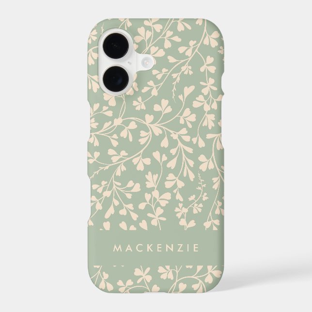 Elegant Sage Green Botanical Personalized (Back)