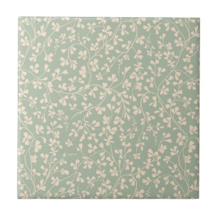 Elegant Sage Green Botanical Tile