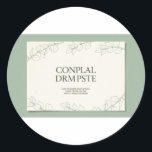 Elegant Sage Green Botanical Wedding Invitation -  Classic Round Sticker<br><div class="desc">✨ Create your perfect wedding invitation with this elegant botanical design! 🌿 FEATURES: • Beautiful sage green eucalyptus leaf border • Clean, minimalist layout with sophisticated typography • Fully customizable - add your names, date, venue & more • Printed on premium quality cardstock • Available in multiple sizes (5"x7" most...</div>