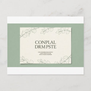 Elegant Sage Green Botanical Wedding Invitation -  Postcard