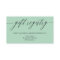 Elegant Sage Green Calligraphy Gift Registry Enclo
