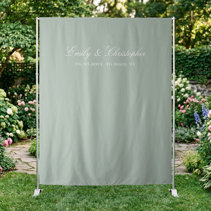 Elegant Sage Green Classic Wedding Backdrop Tapestry