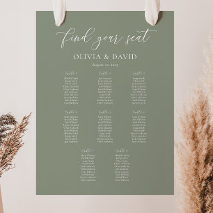 Elegant Sage Green Colour 8 table Seating Chart