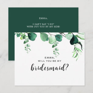 Elegant Sage Green Eucalyptus Foliage Bridesmaid Postcard