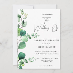 Elegant Sage Green Eucalyptus Foliage Wedding  Invitation