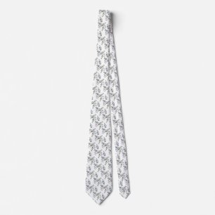 Elegant Sage Green Eucalyptus Leaves Pattern Tie