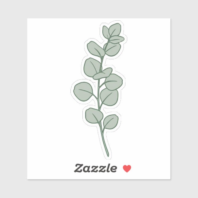 Elegant Sage Green Eucalyptus Minimalist Botanical (Sheet)