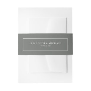 Elegant Sage Green Eucalyptus Wedding Invitation Belly Band