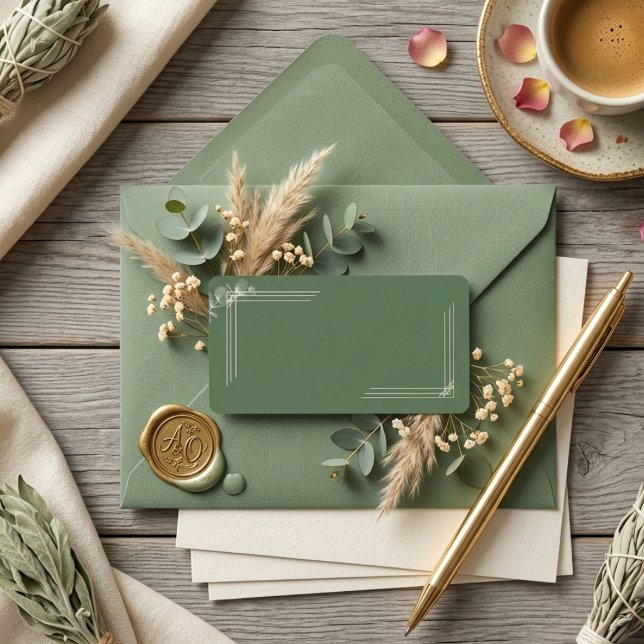 Elegant Sage Green Eucalyptus Wedding Return  Label (Creator Uploaded)