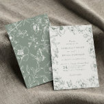 Elegant Sage Green Floral Garden Wedding Invitation<br><div class="desc">Elegant calligraphy & sage green floral wedding invitation.</div>