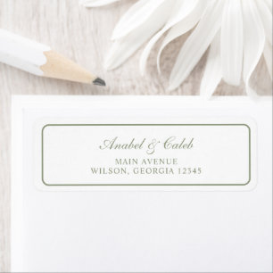 Elegant Sage Green Frame Wedding Return Address