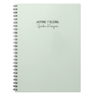 Elegant Sage Green Garden Designer Personalized Notebook