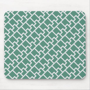 Elegant Sage Green Geometric Pattern Mouse Pad
