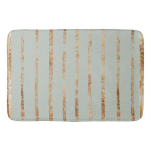 Elegant Sage Green Gold Bath Mat