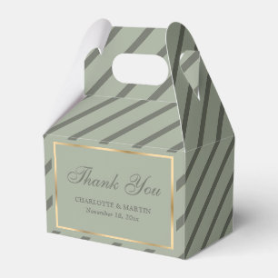 Elegant Sage Green Gold Wedding Thank You Favor Box