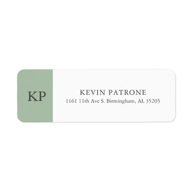 Elegant Sage Green | Grey Text Minimalistic (Front)