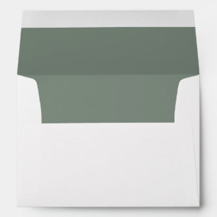 Elegant Sage Green Lined Wedding Envelope