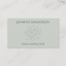 Elegant Sage Green Lotus Flower Minimalist Yoga