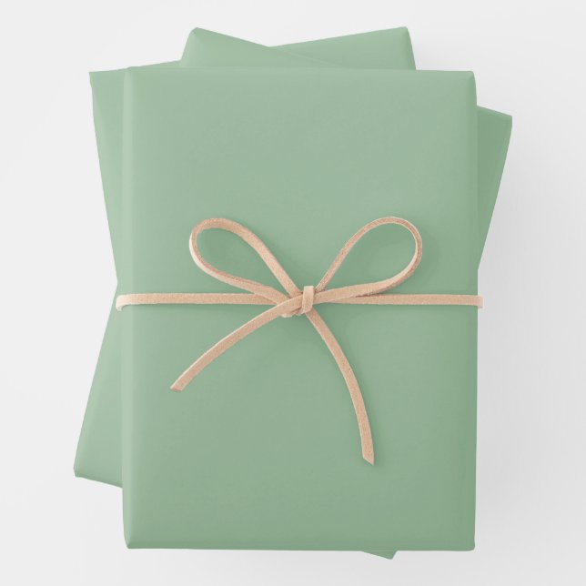 Elegant Sage Green Luxury Wrapping Paper (In situ)