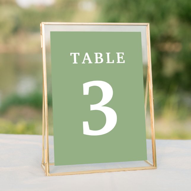 Élégant Sage Green Mariage Numéro de table (Elegant Sage Green Wedding Table Number
)