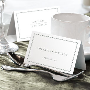 Elegant sage green Minimalist Foldable Place Card