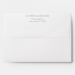 Elegant Sage Green Modern Monogram Return Address Envelope