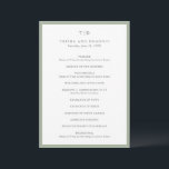 Elegant Sage Green Monogram Modern Wedding Program<br><div class="desc">Modern wedding programs featuring a clean design with serif and script fonts.</div>