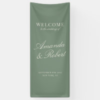 Elegant Sage Green Old Money Wedding Welcome