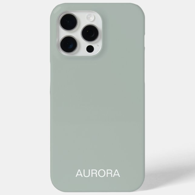 Elegant Sage Green Personalized Name -  Case-Mate iPhone Case (Back)