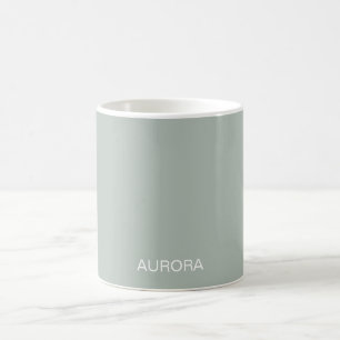 Elegant Sage Green Personalized Name -  Coffee Mug