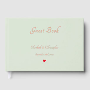 Elegant Sage Green Rose Gold Weddings Anniversary Guest Book