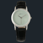 Elegant sage green script name watch<br><div class="desc">Elegant sage green script name Watch. Personalize name.</div>
