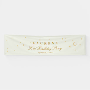 elegant sage green stars birthday party welcome banner