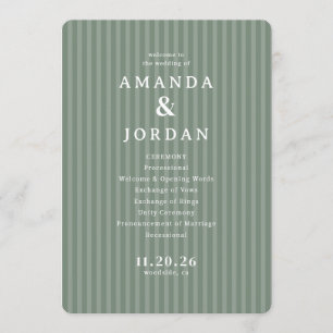 Elegant Sage Green Stripes Program