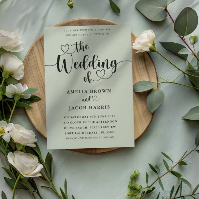 Elegant Sage Green The Wedding of Invitation (Creator Uploaded)