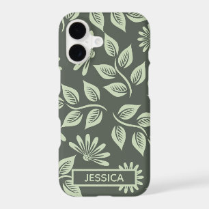 Elegant Sage Green Vintage Floral Personalised