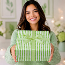 Elegant Sage Green Watercolor Stripes