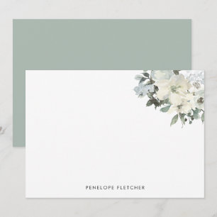 Elegant Sage Green Watercolour Floral Card