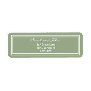 Elegant Sage Green Wedding Address Label