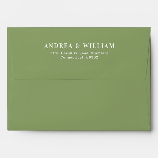 Elegant Sage Green Wedding  Envelope (Back (Top Flap))