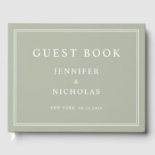 Elegant Sage Green Wedding Guest Book
