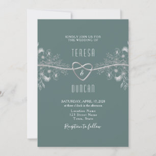 Elegant Sage Green Wedding Invitation