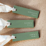 Elegant Sage Green Wedding Name Place Cards<br><div class="desc">Elegant sage green wedding name place cards with a simple & modern design—delivered untrimmed</div>